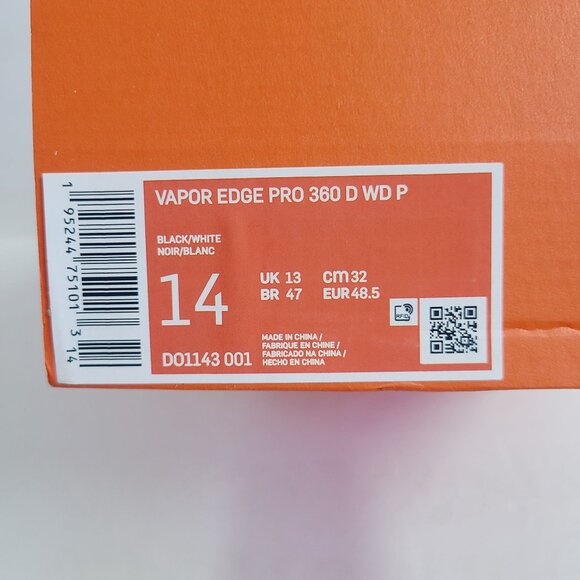 Nike Vapor Edge Pro 360 D Football Cleats DO1143-001 Size 14 Wide Black main image 5